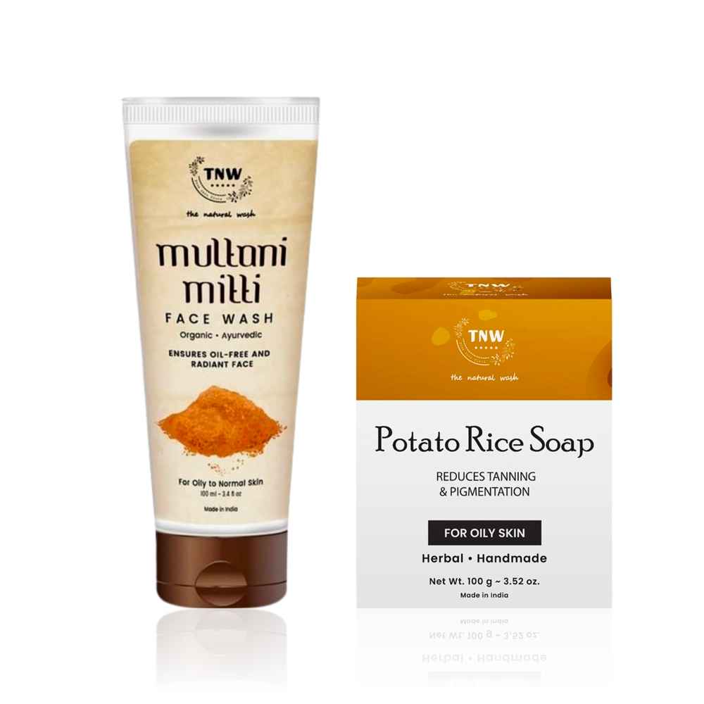 Buy TNW - The Natural Wash Multani Mitti Face Wash 100 ml& Potato Rice Soap 100 gm | Combo of 2 - Purplle