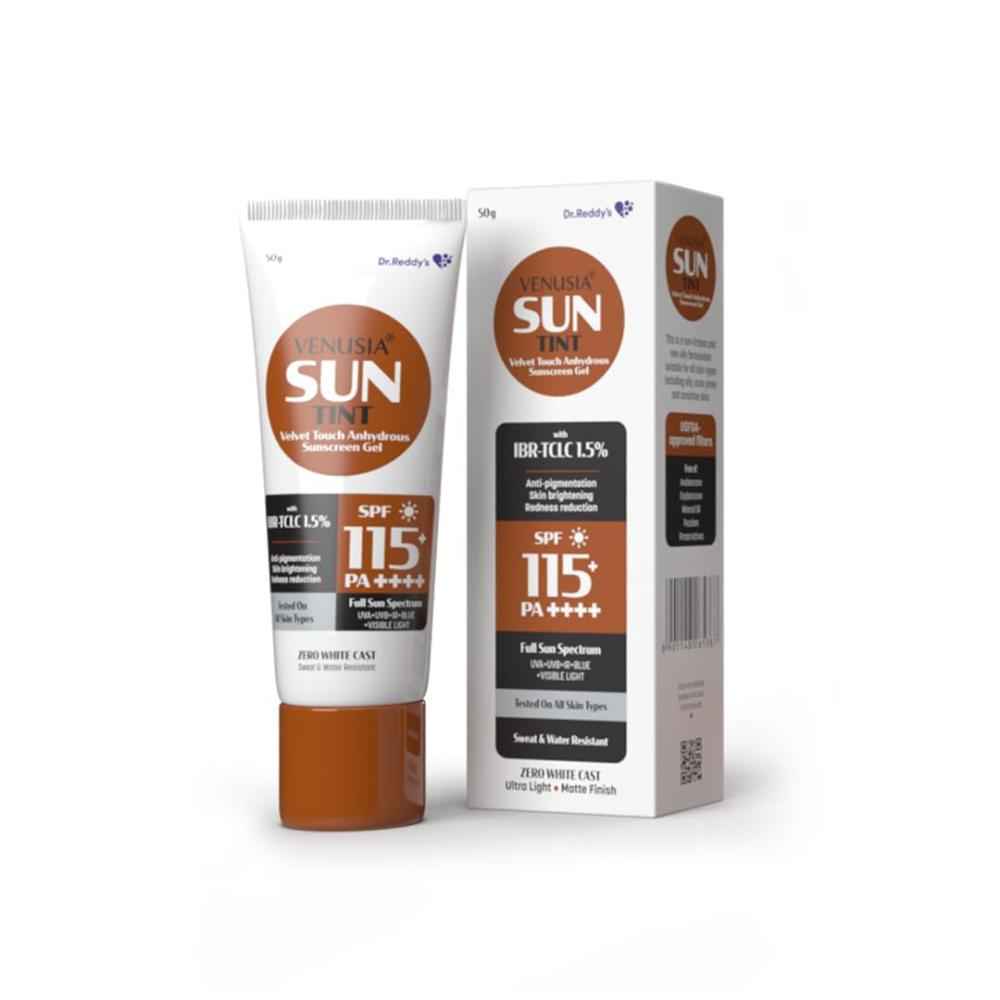 Buy Dr Reddy's Venusia Tinted sunscreen SPF115I Full spectrum protection I UVA, UVB, Blue light protect I with Anti-oxidant I Sweat & water resistant I No white cast I clinically tested for all skin types I 50 gm - Purplle