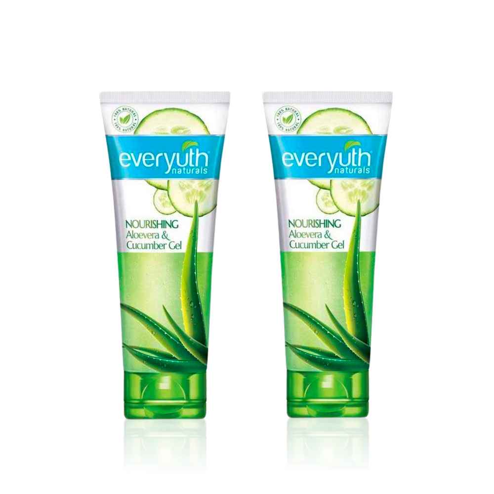 Buy Everyuth Naturals Nourishing Aloe Vera & Cucumber Gel Pack of 2 | Soothing & Hydrating Skin Care | Enriched with Aloe Vera & Cucumber for Fresh, Soft & Glowing Skin | Skincare Duo (150 gm x 2) - Purplle