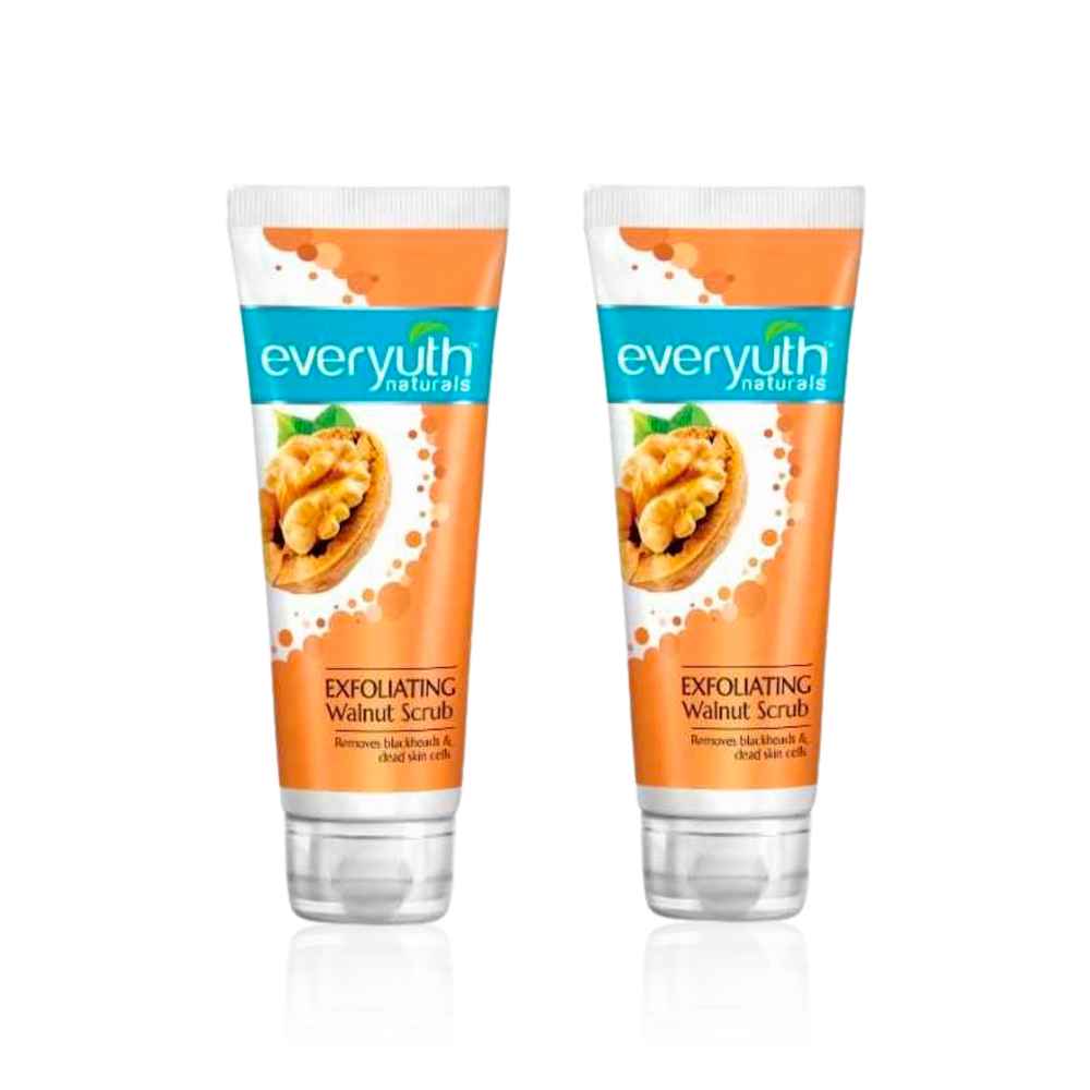 Buy Everyuth Naturals Exfoliating Walnut Scrub Pack of 2 | Deep Cleansing & Exfoliation | Removes Blackheads, Dead Skin Cells & Dullness for Smooth, Glowing Skin | Skincare Duo (200 gm x 2) - Purplle