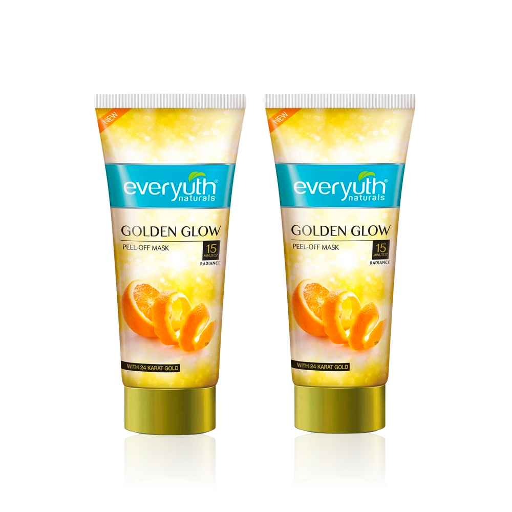 Buy Everyuth Naturals Golden Glow Peel-Off Mask with 24K Gold Pack of 2 | Instant Radiance & Brightening | Enriched with 24K Gold for Glowing, Rejuvenated & Smooth Skin | Skincare Duo for Luminous Glow (100 gm x 2) - Purplle