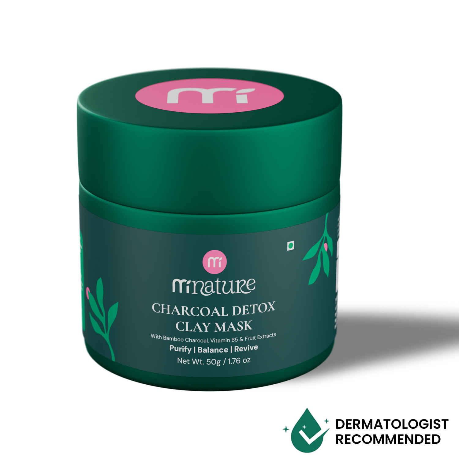 Buy MINATURE Charcoal Detox Ready-to-Use Clay Mask for Men – Deep Cleansing, Oil Control & Naturally Refreshed Skin – 50 gm | With Activated Bamboo Charcoal, Vitamin B5 & Vitamin E – Dermatologically Tested Face Mask - Purplle