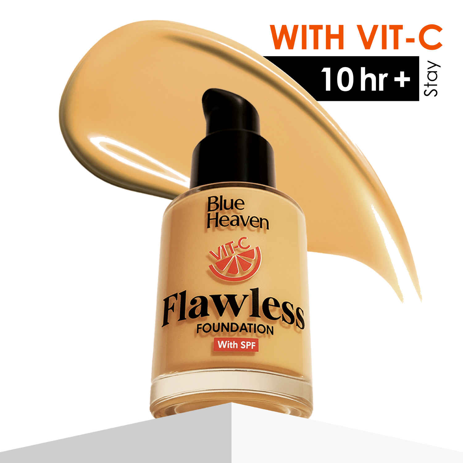 Buy Blue Heaven Flawless Foundation for women with SPF | Long Lasting Upto 10hr stay | Buildable Coverage with Matte Finish | Lightweight | Easy To Blend | With Vitamin C & Niacinamide | 02 Golden Natural, 30 ml - Purplle
