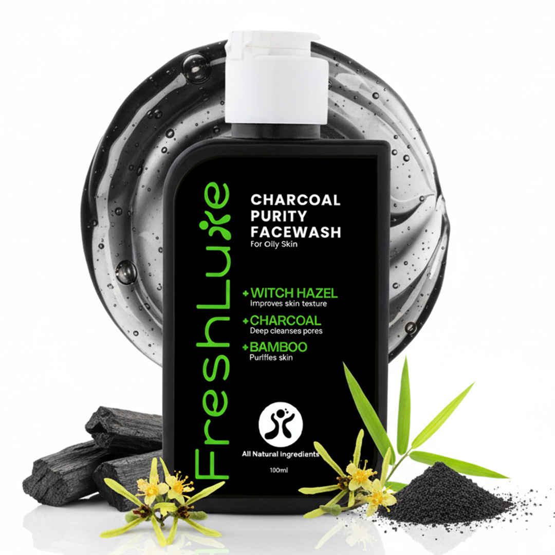 Buy FreshLuxe Charcoal Purity Face Wash | Deep Cleansing & Detox | Bamboo Charcoal & Witch Hazel | Unisex | Natural | 100 ml - Purplle