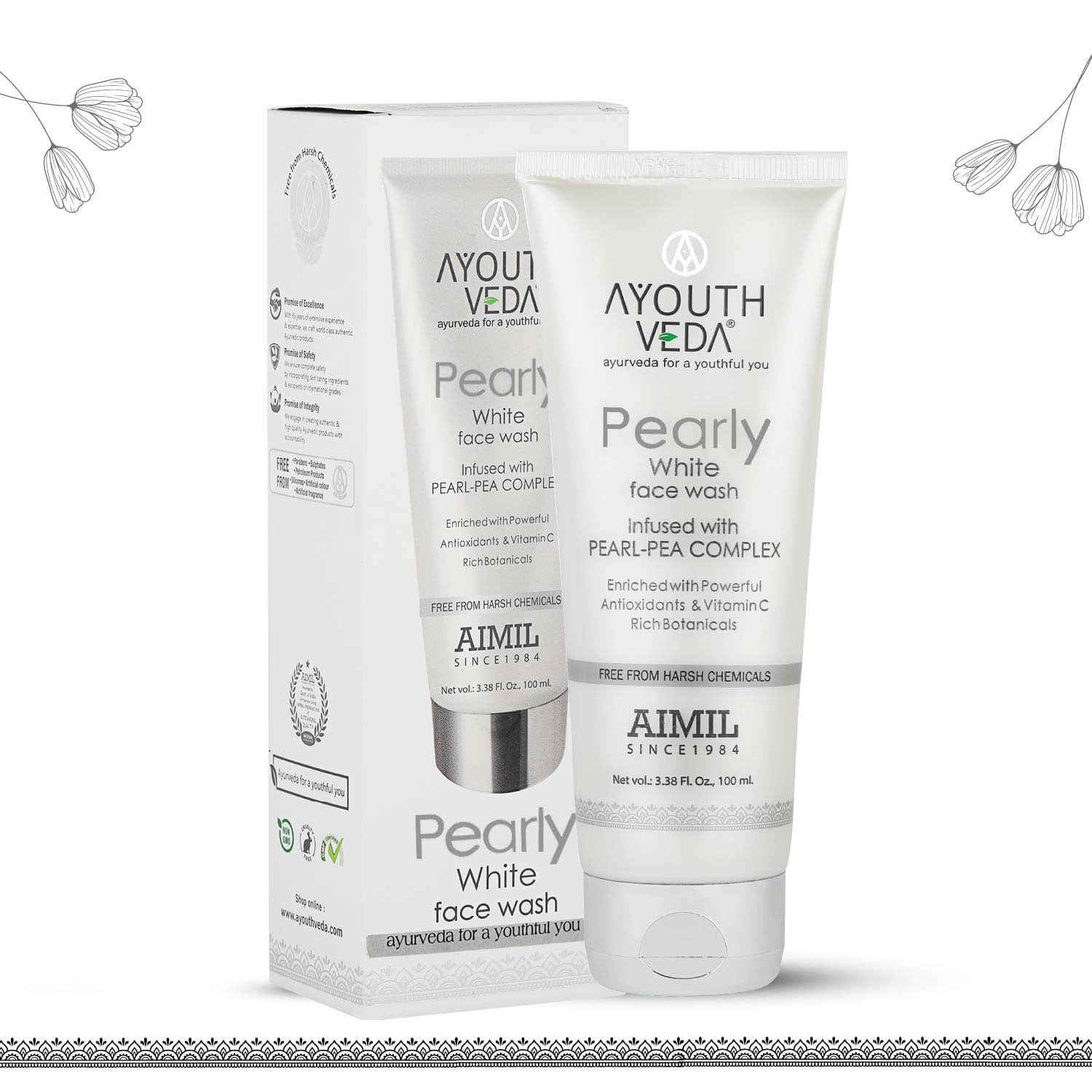 Buy Ayouthveda Pearly White Face Wash (100 ml) - Purplle