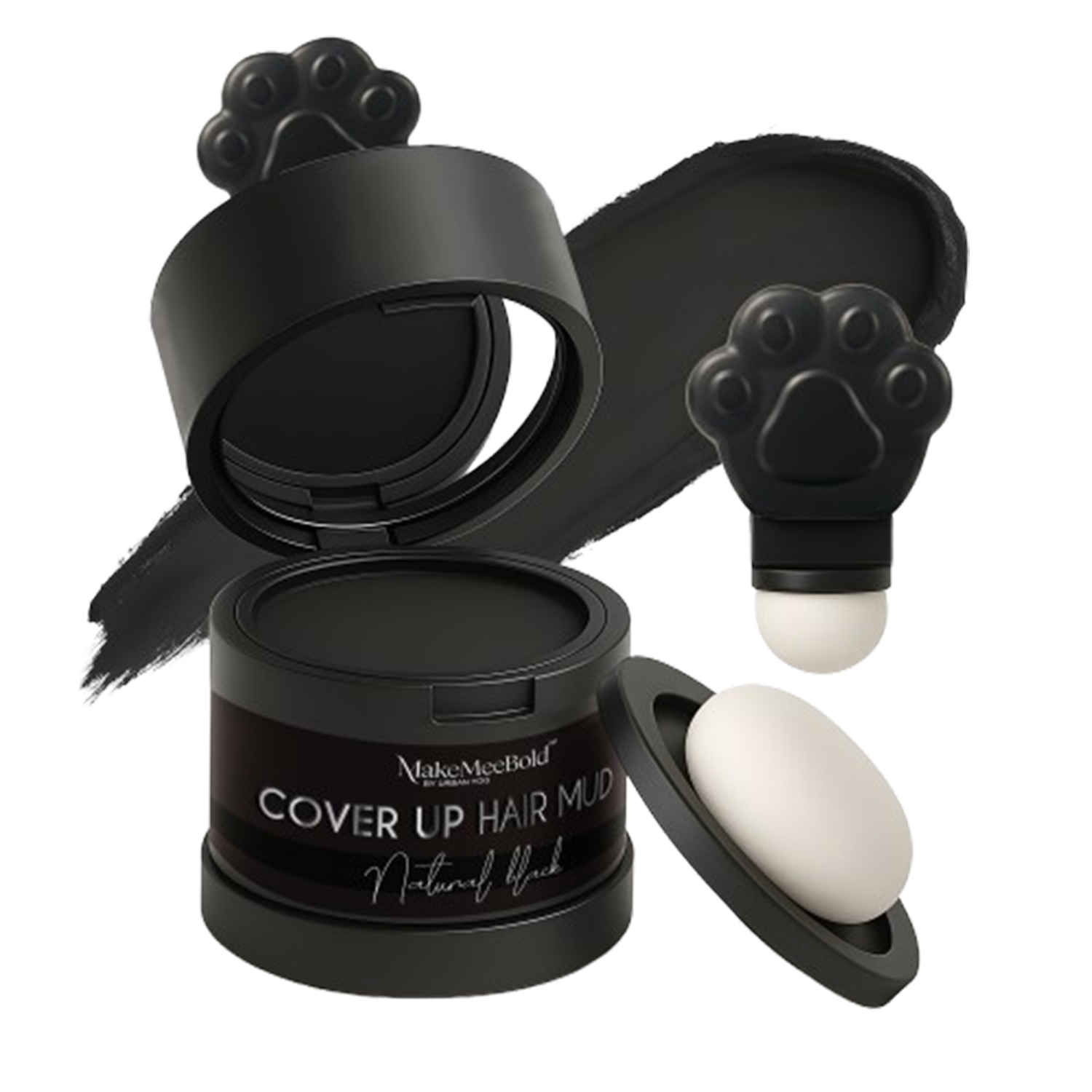 Buy MakeMeeBold Cover Up Hair Mud – Natural Black Hair Powder – Instantly Conceals Hair Gaps, Bald Spots & Grey Roots – Dual Puff Applicator – Talc-Free, No Fragrance (6 gm) - Purplle