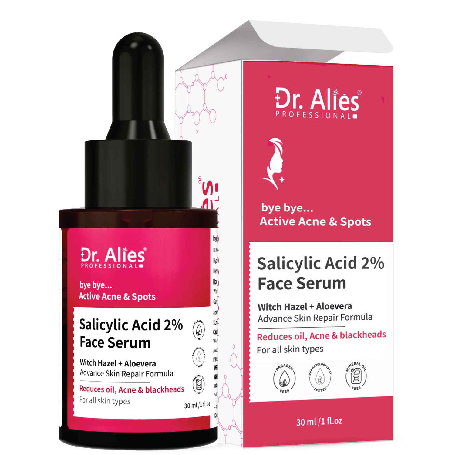 Buy Dr.Alies Professional Anti-Acne 2% Salicylic Acid Face Serum | Reduces Blackheads, Oiliness, Excess Oil & Bumpy Texture | BHA Based Exfoliant for All Skin Types | Men & Women | 30 ml - Purplle