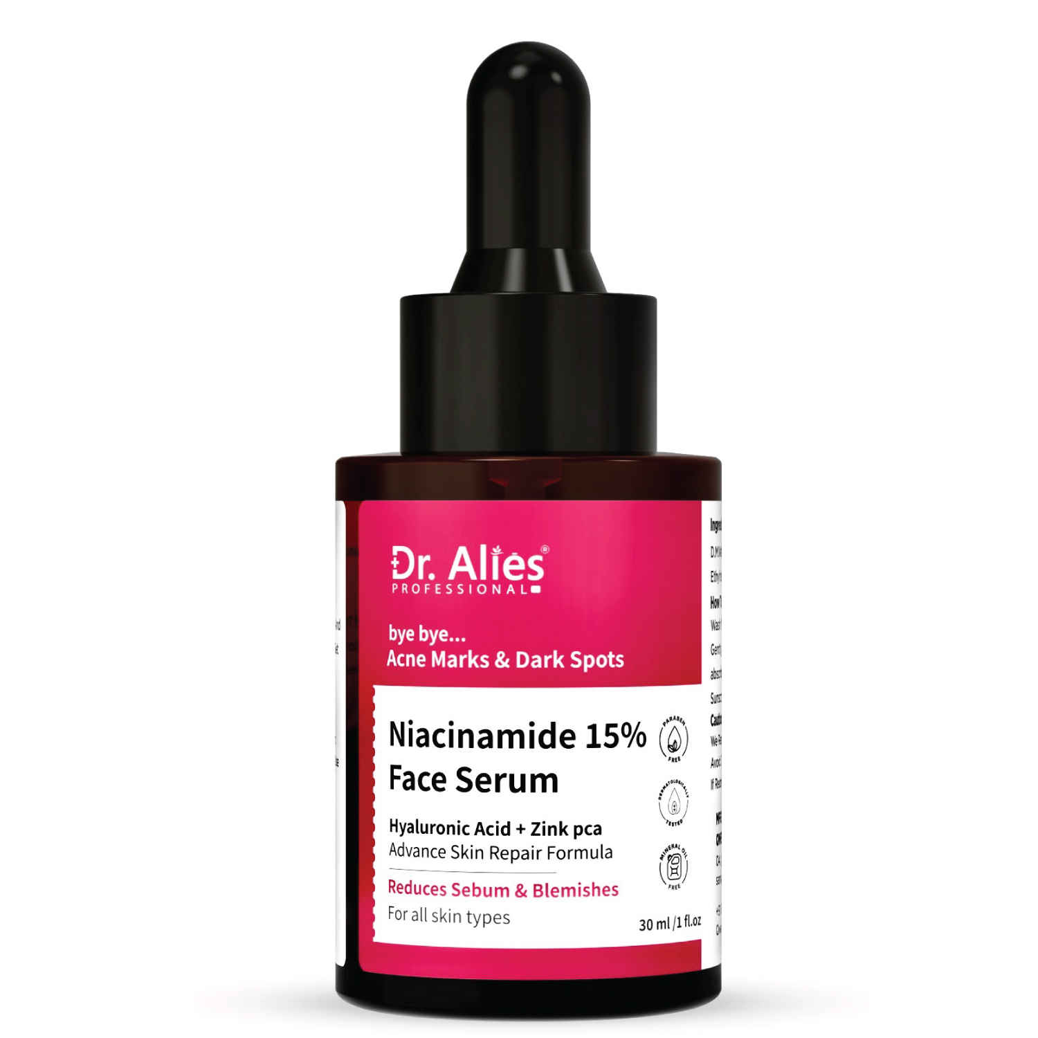 Buy Dr.Alies Professional 15% Niacinamide Face Serum | Advanced Skin Clarifying With Hyaluronic Acid & Zinc Pca | Reduces Acne Marks, Blemishes | Anti-Acne Serum for Oily & Acne Prone Skin | 30 ml - Purplle