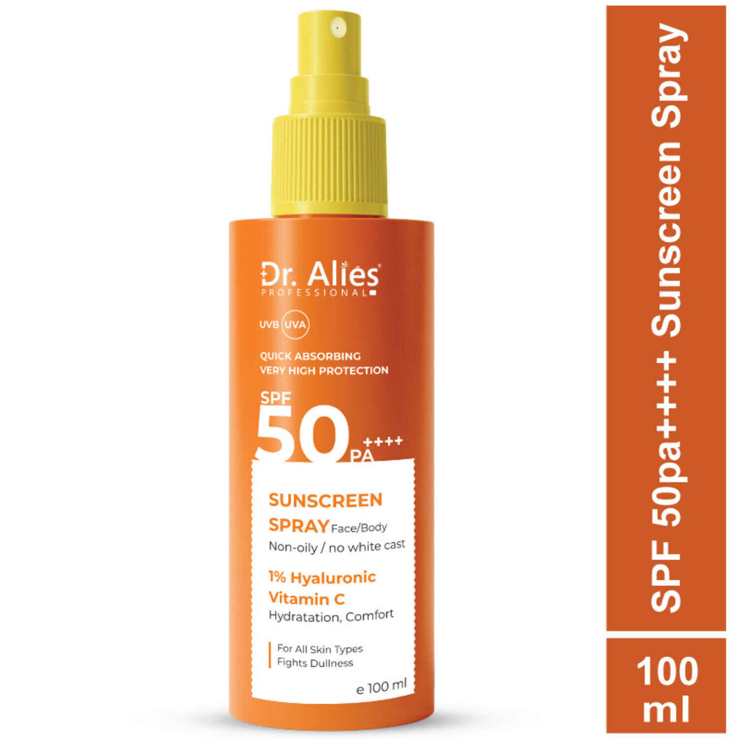 Buy Dr.Alies Professional Sunscreen - SPF 50 PA++++ Sunscreen Spray| SPF 50 PA++++ Body Sunscreen Spray | High UV Protection with Vitamin C (100 ml) - Purplle