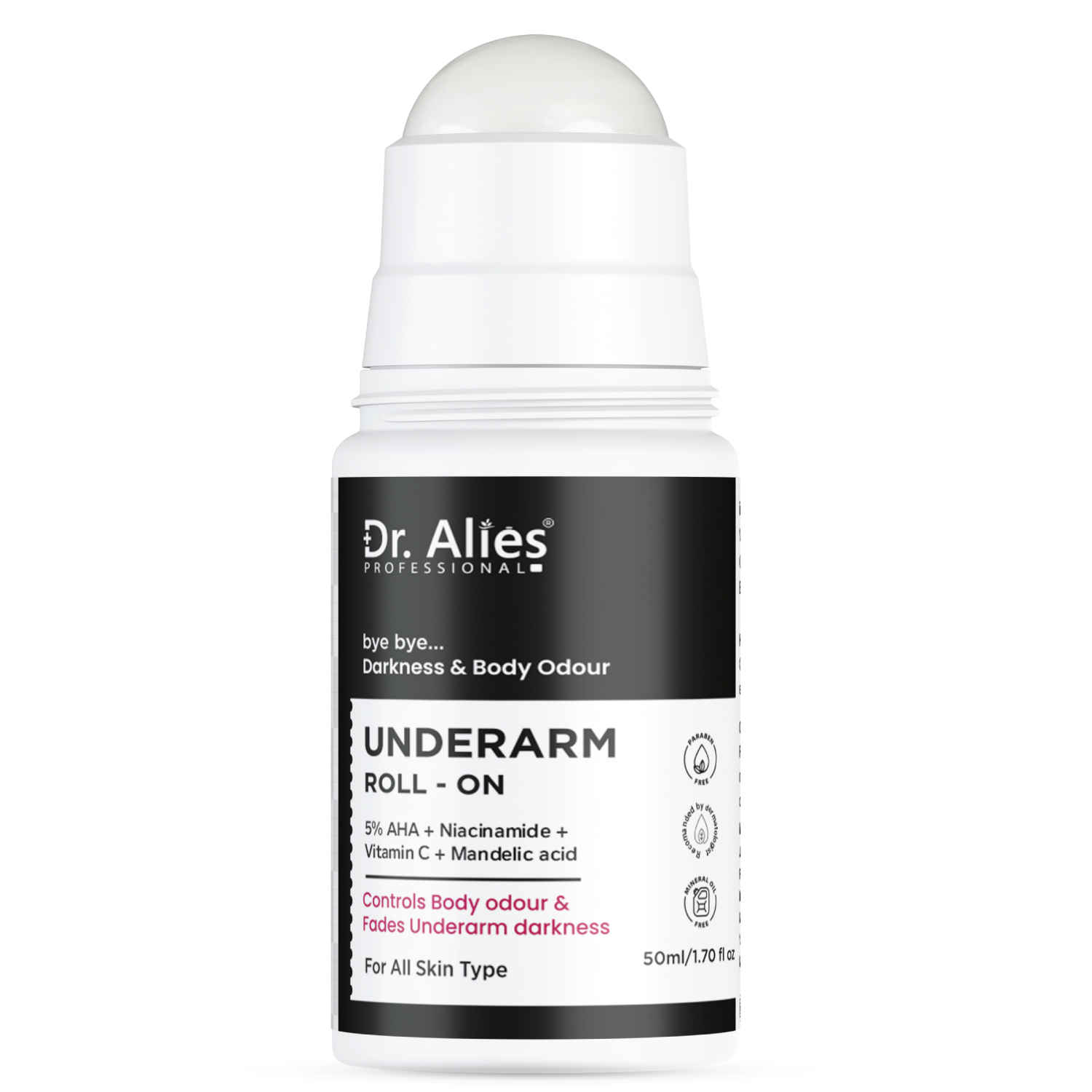 Buy Dr.Alies Professional 5% AHA Underarm Roll On | Lactic Acid for Dark Skin & Odour Control Deodorant Deodorant Roll-on | For Men & Women (50 ml) - Purplle