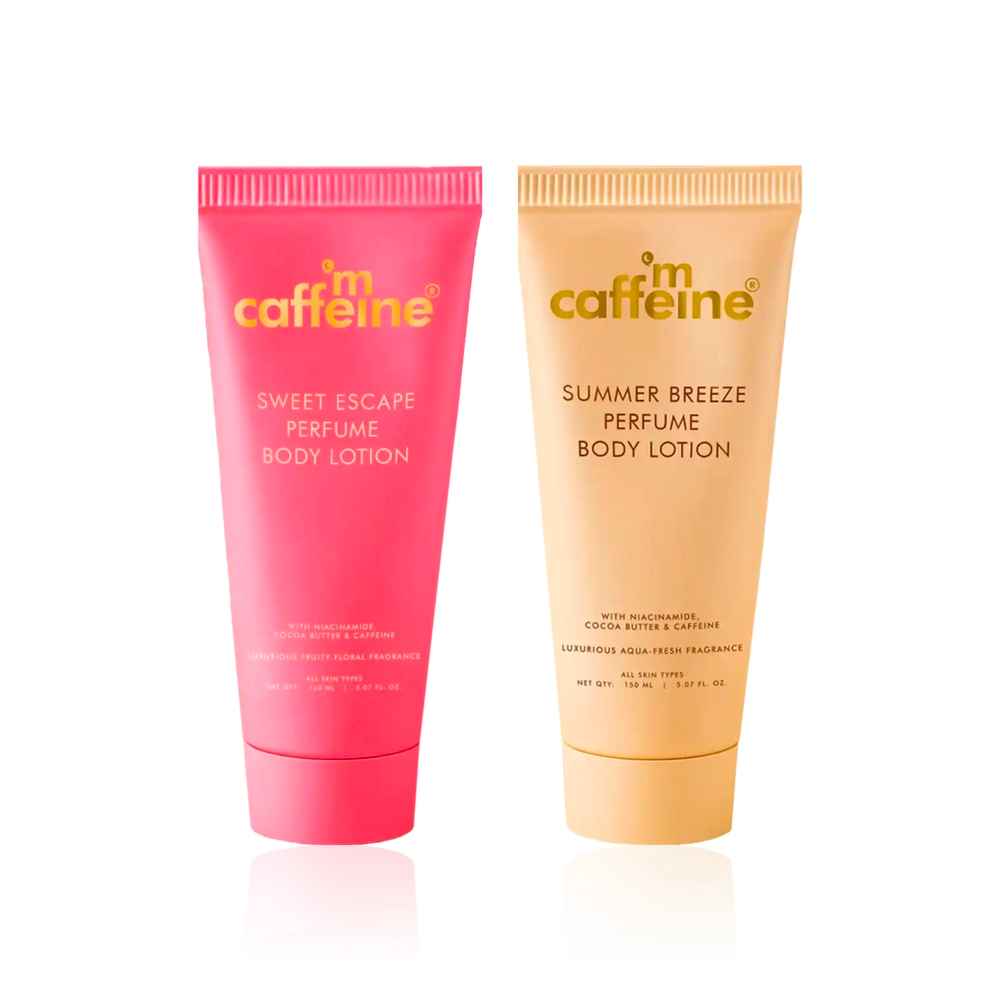 Buy mCaffeine Sweet & Summery Body Moisturizing Kit (Sweet Escape Body Lotion 150 ml+ Summer Breeze Body lotion 150 ml) Combo of 2 - Purplle