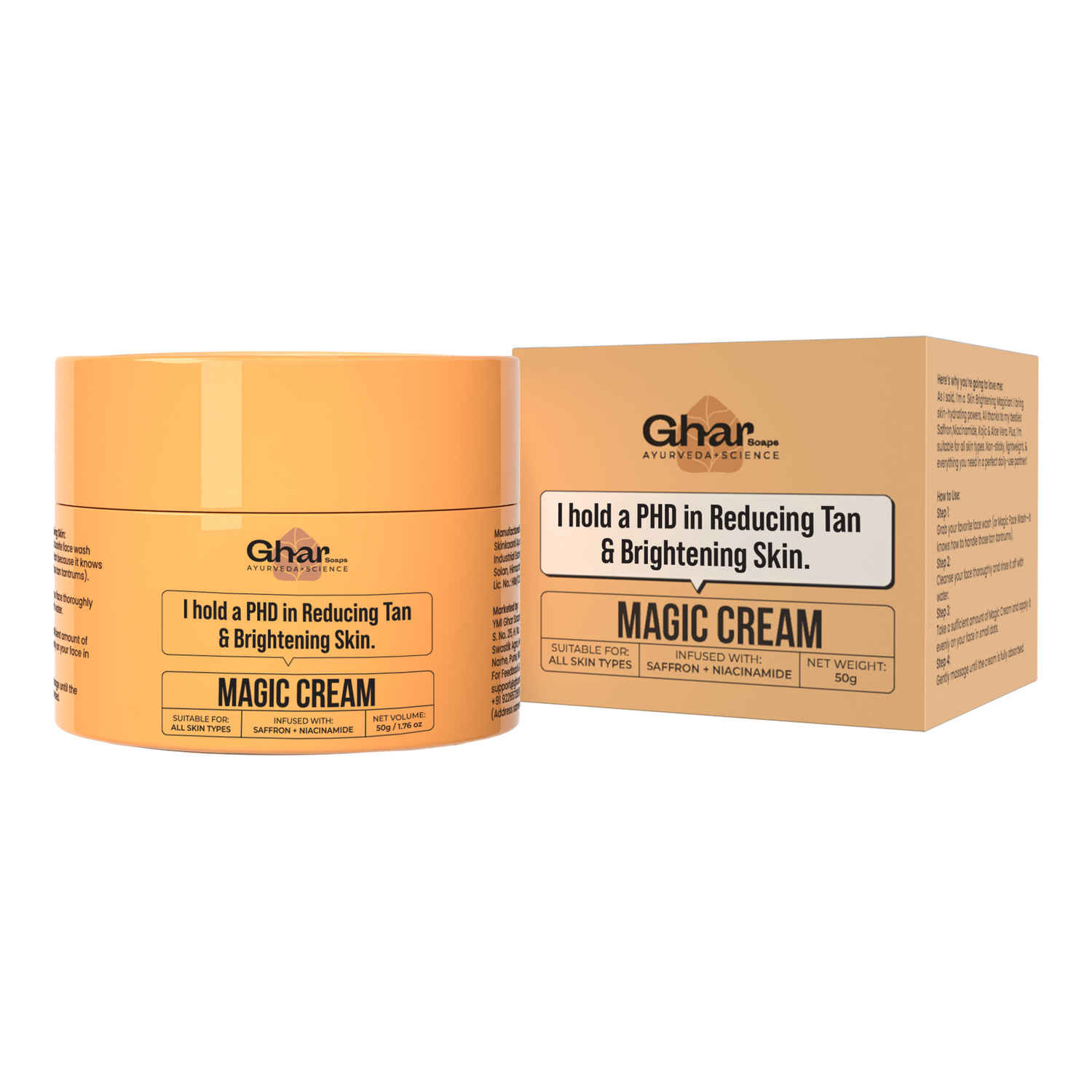 Buy Ghar Soaps Magic Cream with Saffron & Niacinamide for De-Tan & Skin Brightening 50 gm - Purplle
