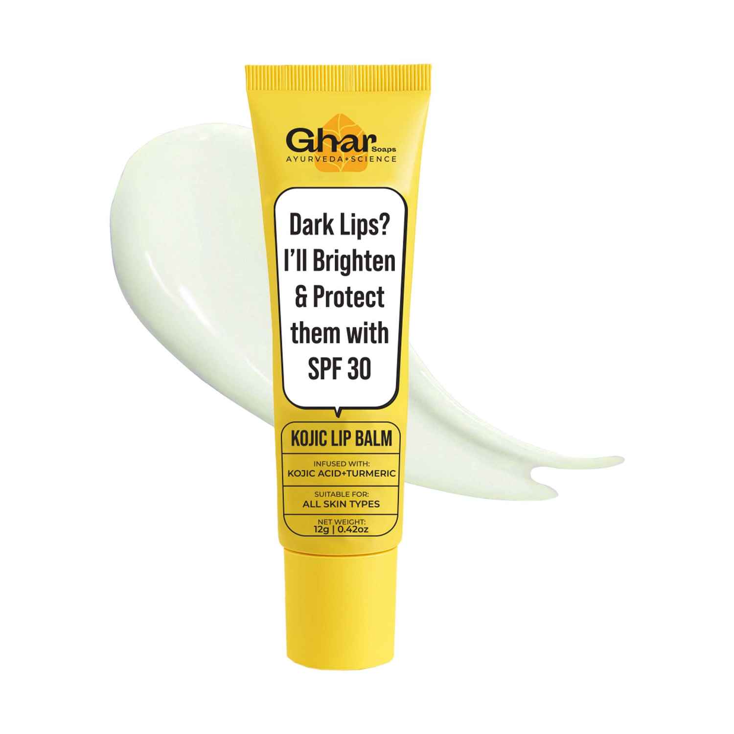 Buy Ghar Soaps Kojic Lip Balm | SPF 30 Sun Protection + Lip Brightening | Fades Dark Lips & Repairs Dryness| (Pack of 1) (12 gm) - Purplle