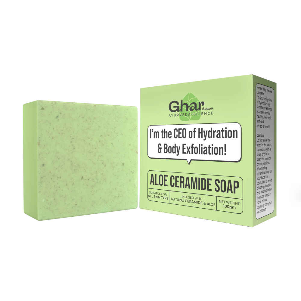 Buy Ghar Soaps Aloe Ceramide Soap Bar | Hydrating & Exfoliating with Aloe Vera, Oats & Natural Ceramides | Toxin-Free, Gentle Glow for All Skin Types – 100 gm - Purplle