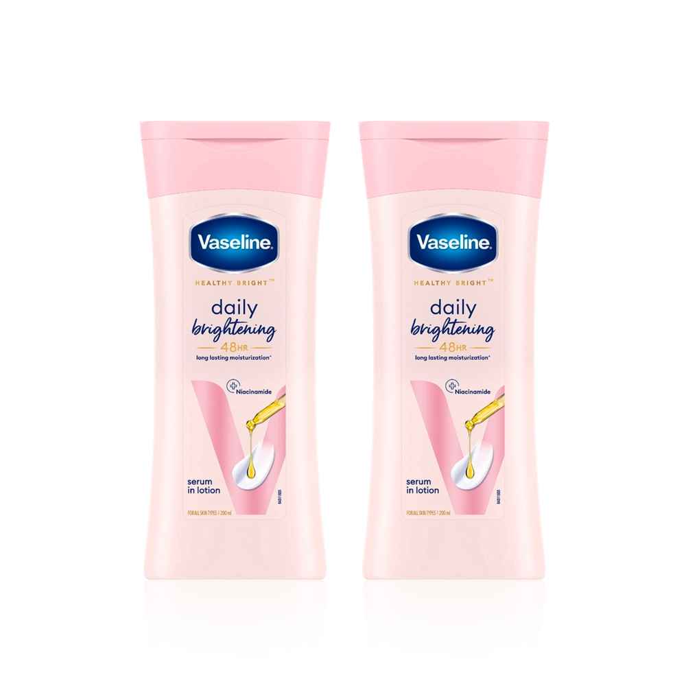 Buy Vaseline Daily Brightening Body Lotion For Healthy & Glowing Skin with Niacinamide (200 ml) – Pack of 2 - Purplle