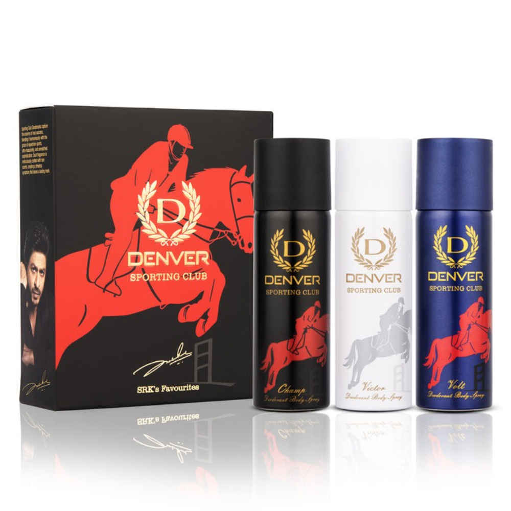 Buy DENVER SRK Sporting Club Nano Deodorant For Men 50 ml Each, Pack of 3 - Purplle