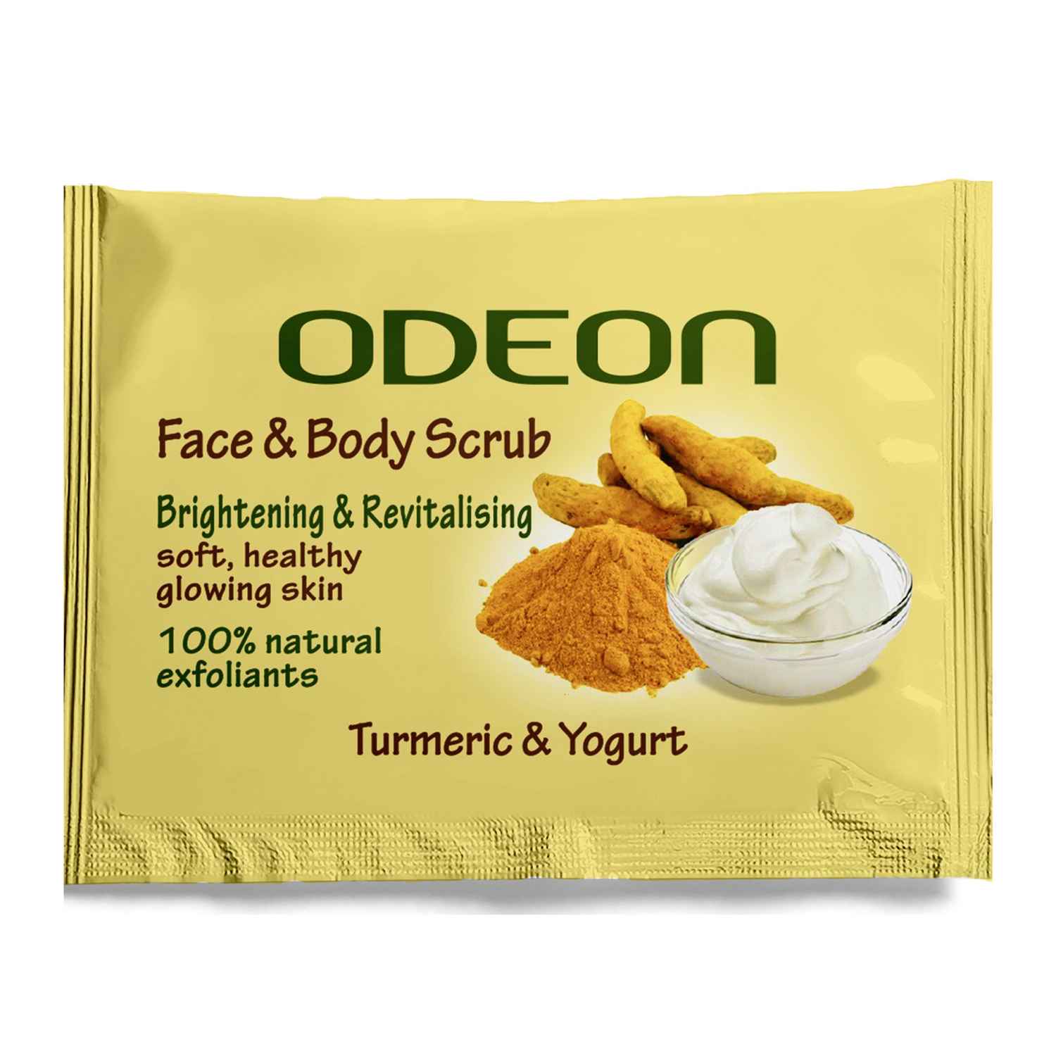 Buy Odeon Brightening Turmeric & Yogurt Face and Body Scrub I Gentle Exfoliating Scrub for Glowing Skin I Reduces Tan - 6 ml - Purplle