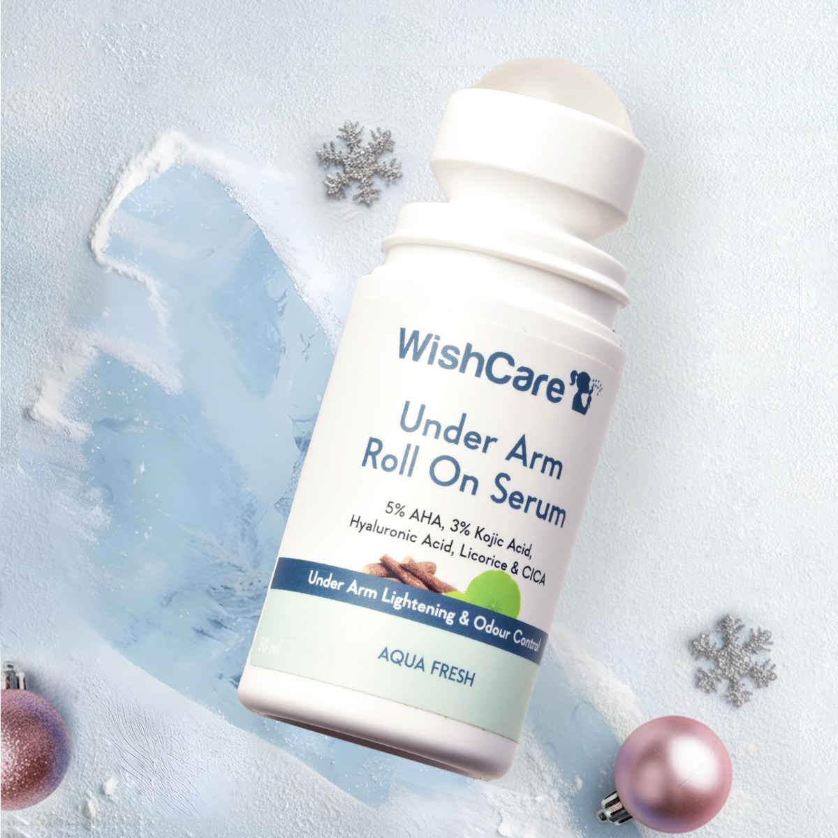 Buy WishCare Under Arm Roll On Serum for Under Arm Lightening, Treats Pigmentation & Controls Odour- 5% AHA, 3% Kojic Acid, Hyaluronic Acid, Acid Licorice & CICA- Aqua Fresh - 50 ml - Purplle