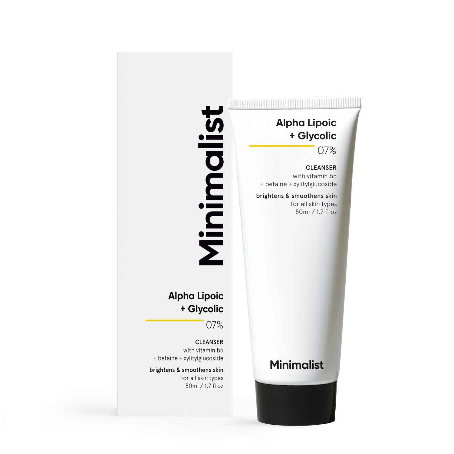 Buy Minimalist 7% Alpha Lipoic + Glycolic Cleanser Mini (50 ml) - Purplle