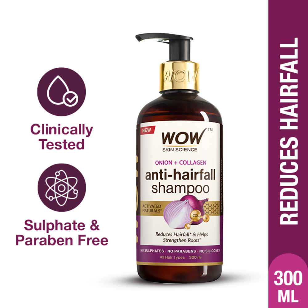 Buy WOW Skin Science Onion Shampoo for Helps Strengthen, Soften And Restore Shine - With Red Onion Seed Oil Extract, Black Seed Oil & Pro-Vitamin B5 - 300 ml - Purplle