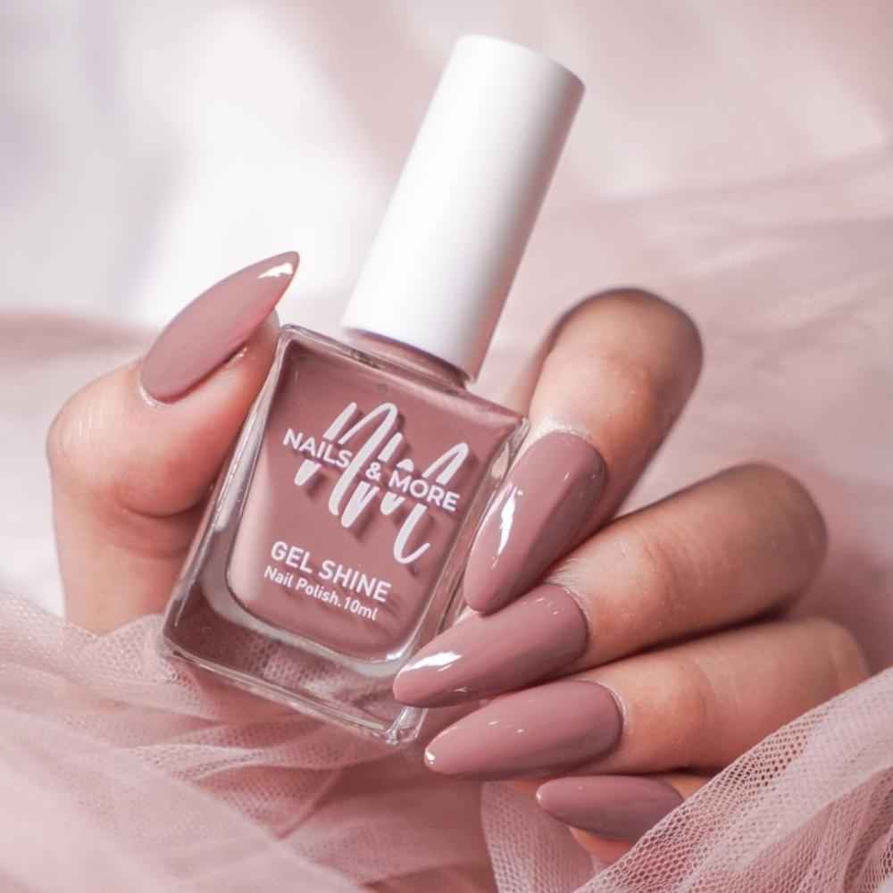 Buy Nails & More Argan Oil Infused Gel Shine Nail Polish | Long-lasting & Quick-dry Formula |High Shine Nail Enamel for Women |44 Rosy Brown, 10 ml - Purplle