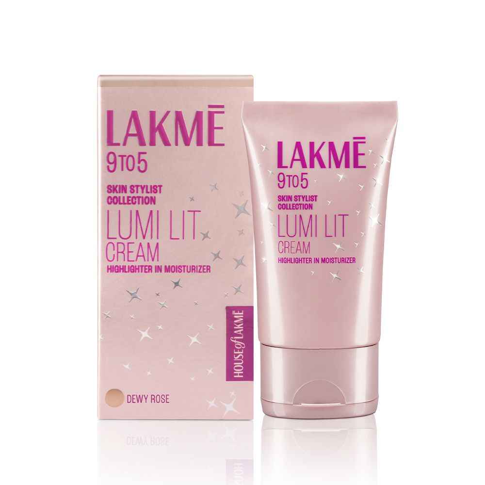 Buy Lakme Lumi LIT Cream - Highlighter + Moisturizer With -Dewy Rose | 60 gm - Purplle