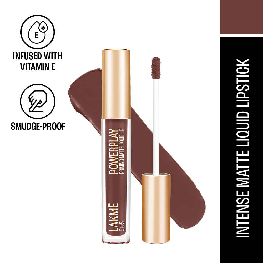 Buy Lakme 9to5 Primer + Matte Liquid Lip Color MB3 Strong Espresso - 4.2 ml - Purplle