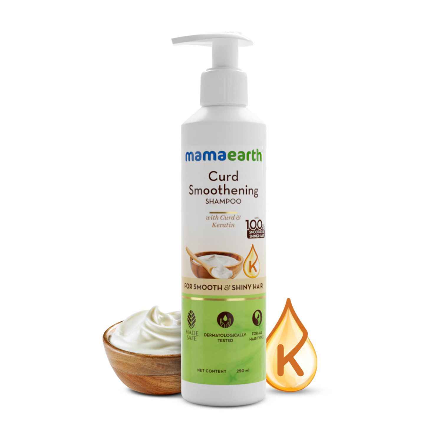 Buy Mamaearth Curd Smoothening Shampoo with Curd & Keratin for Smooth & Shiny Hair- 250 ml - Purplle
