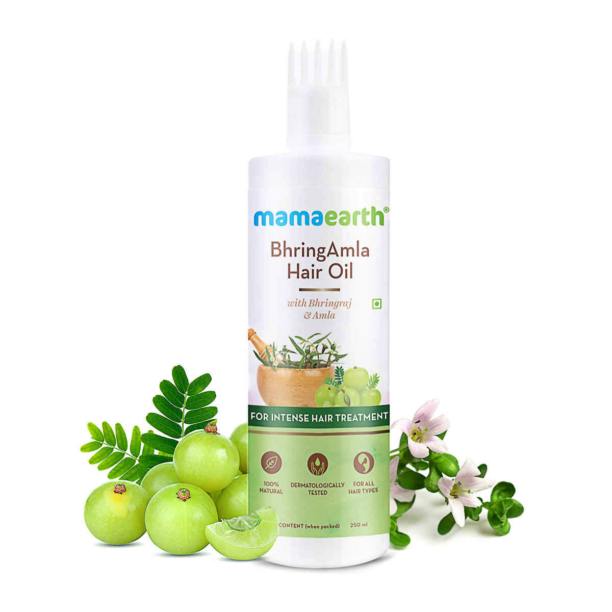 Buy Mamaearth BhringAmla Hair Oil with Bhringraj & Amla for Intense Hair Treatment (250 ml) - Purplle