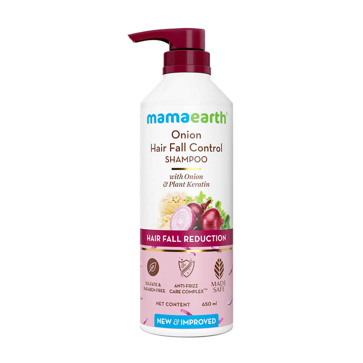 Buy Mamaearth Onion Shampoo for Hair Fall Control & Hair Growth with Onion & Plant Keratin - 650 ml - Purplle