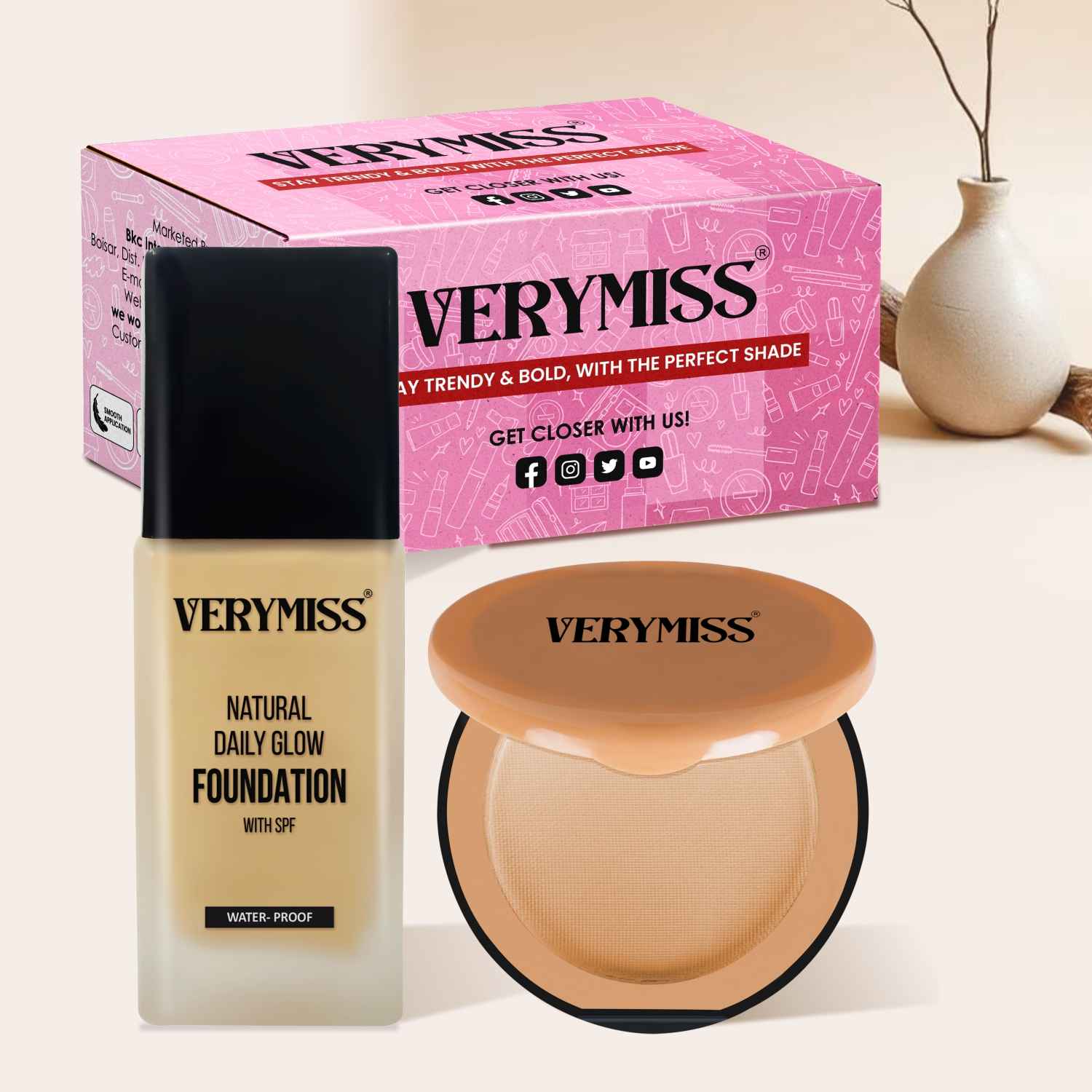 Buy VERYMISS Foundation + Compact Powder (Light Tone)200 gm - Purplle
