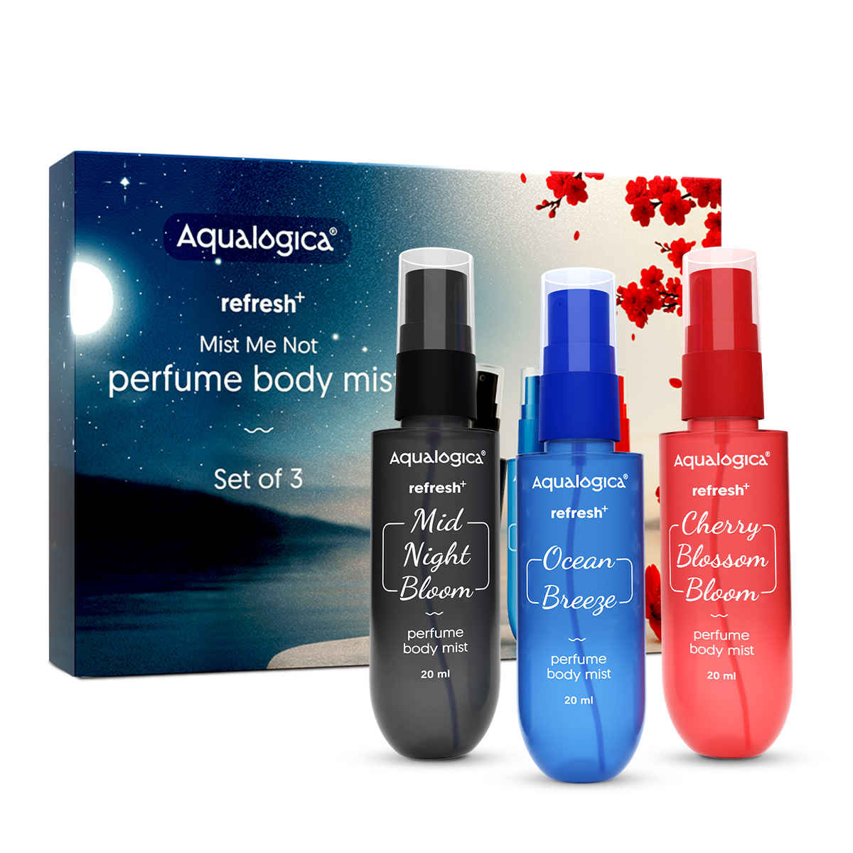 Buy Aqualogica Refresh+ Love at first spritz Set of 3 Perfume Body Mist - Purplle