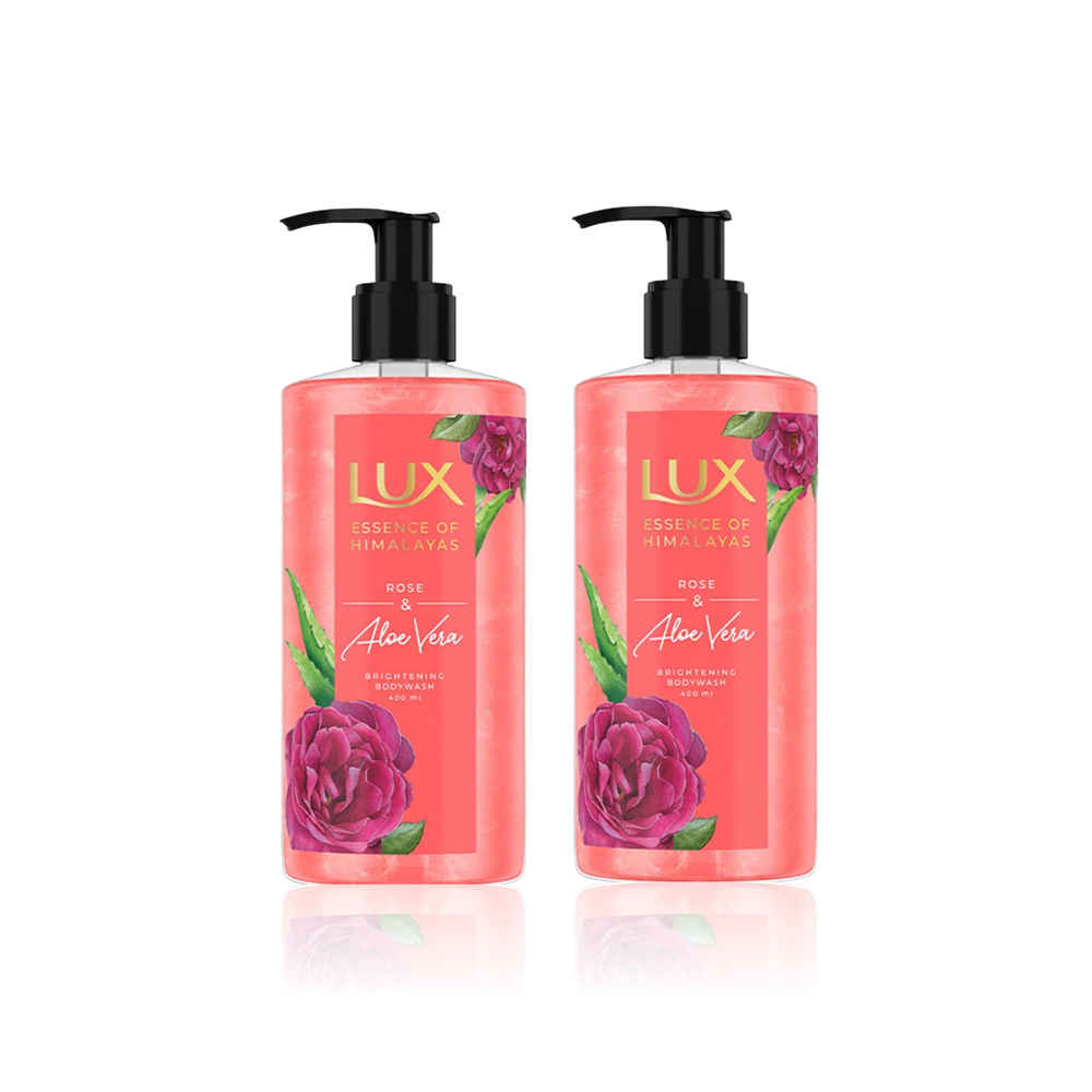 Buy Lux Rose & Aloevera Shim Body Wash (400 ml) Pack of 2 - Purplle