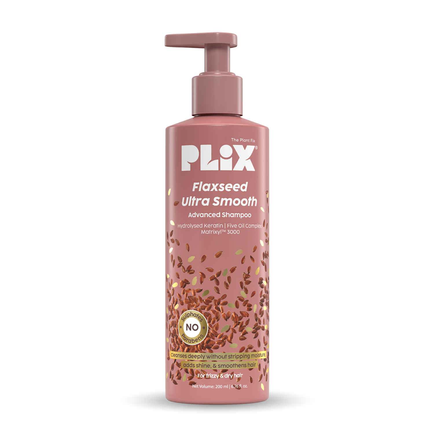Buy PLIX Flaxseed Ultrasmooth Advanced Shampoo | Plant Keratin PF & Flaxseed Oil | For Smooth & Shiny Hair | Paraben & Sulphate Free | For Men & Women | 200 ml - Purplle