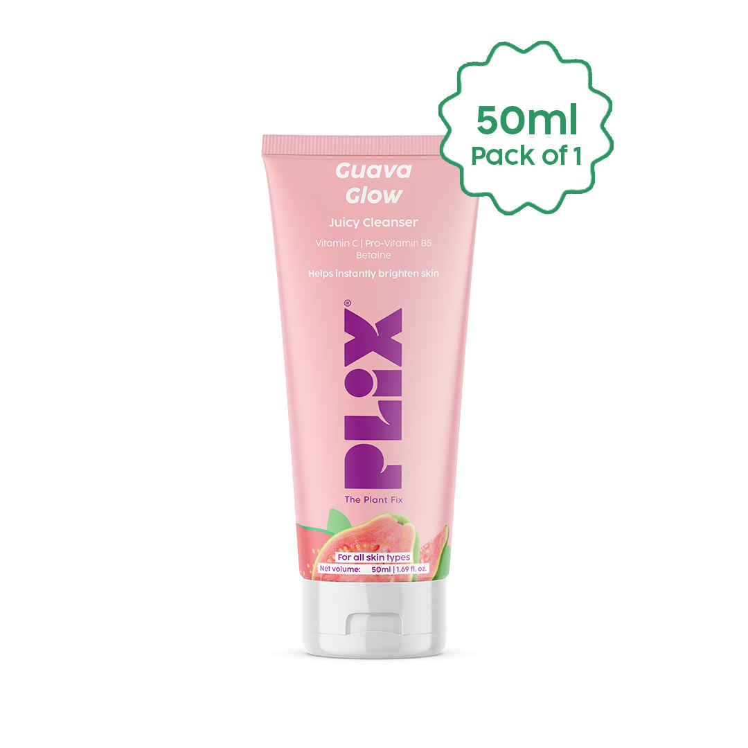 Buy PLIX Guava Juicy Mini Cleanser | For Skin Brightening With Vitamin C | Promotes Hydration & Skin Brightening| For Men & Women| For Daily Use | 50 ml - Purplle