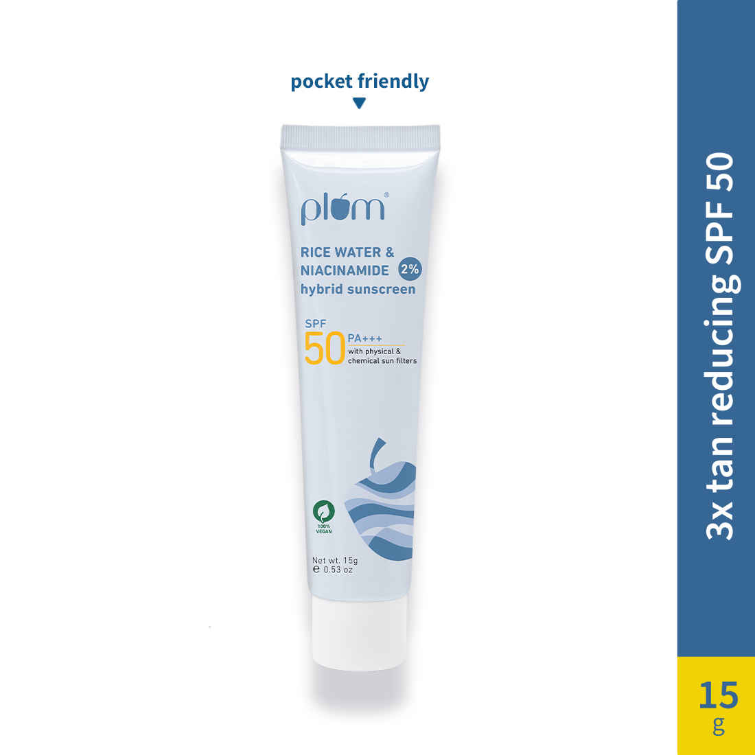 Buy Plum Rice Water & Niacinamide 2% Hybrid Sunscreen (15 gm) - Purplle