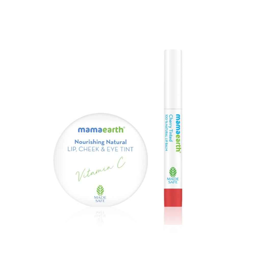 Buy Mamaearth Lip & Tint Duo (Cherry Tinted 100% Natural Lip Balm 2 gm + Nourishing Natural Lip Cheek & Eye Tint Vitamin C & Rose – Rose Pink 4 gm) Combo of 2 - Purplle