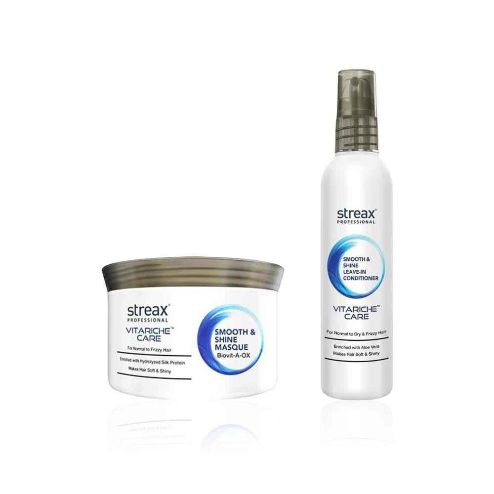Buy Streax Professional Vitariche Smooth & Shine Duo (Masque for Dry Hair & Leave-in Conditioner) - (200gm + 100ml) - Purplle