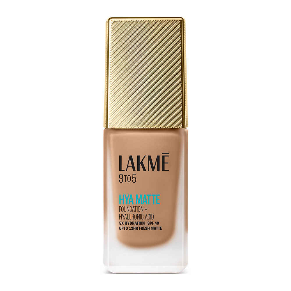 Buy Lakme 9to5 Hya Matte Foundation + Hyaluronic Acid Warm Caramel - 25 ml - Purplle