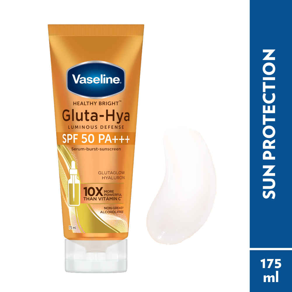 Buy Vaseline Gluta Hya - Antioxidant SPF 50 PA+++ Sunscreen | Glutathione & Hyaluronic Acid 175 ml | Suitable for All Skin Types | For Glowing and Radiant Skin - Purplle