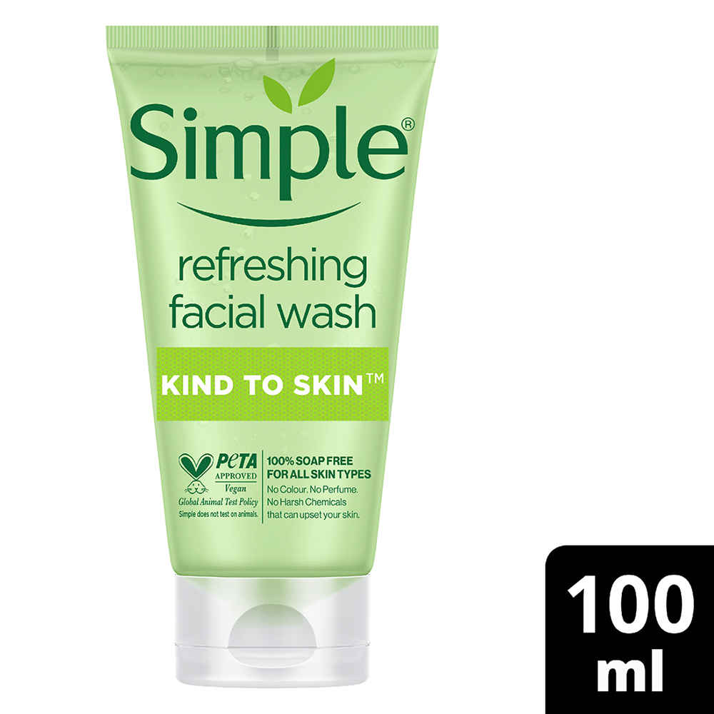 Buy Simple Kind To Skin Refreshing Face Wash (100 ml) | For All Skin Types | No Soap, No Added Perfume, No Harsh Chemicals, No Artificial Color, No Alcohol and No Parabens - Purplle