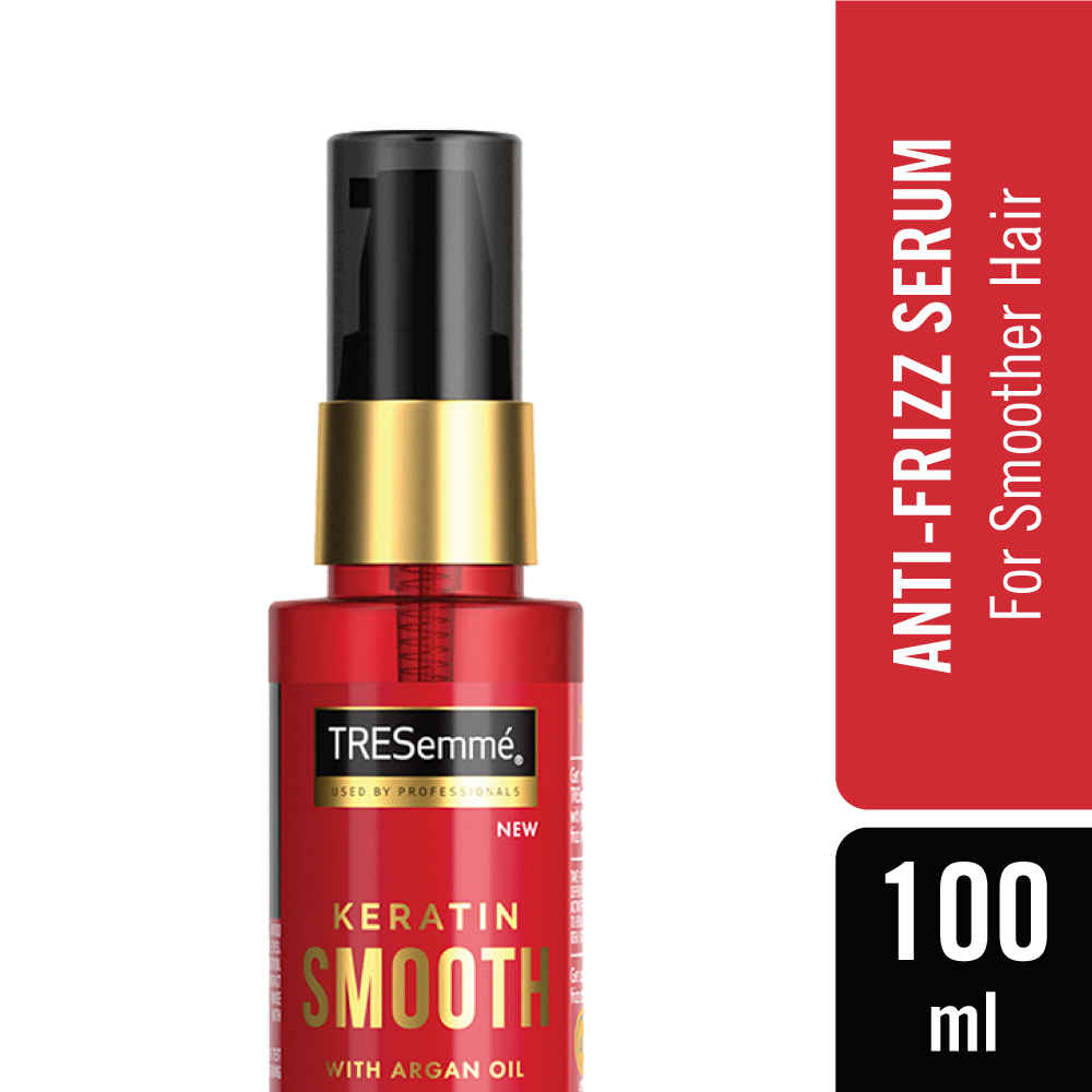 Buy Tresemme Keratin Smooth Anti-Frizz Hair Serum 100 ml with Argan Oil, for 2X Smoother Hair and Long Lasting Frizz control upto 48H even in 80% humidity - Purplle