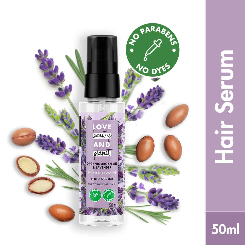 Buy Love Beauty Planet Argan Oil & Lavender Hair Serum for Frizz free hair 50 ml - Purplle