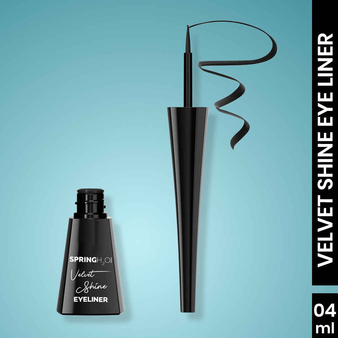 Buy SPRING H2O FRANCE Velvet Shine Eyeliner Last Upto 24 Hrs, Intense Black Smudgeproof & Waterproof (4 ml) - Purplle