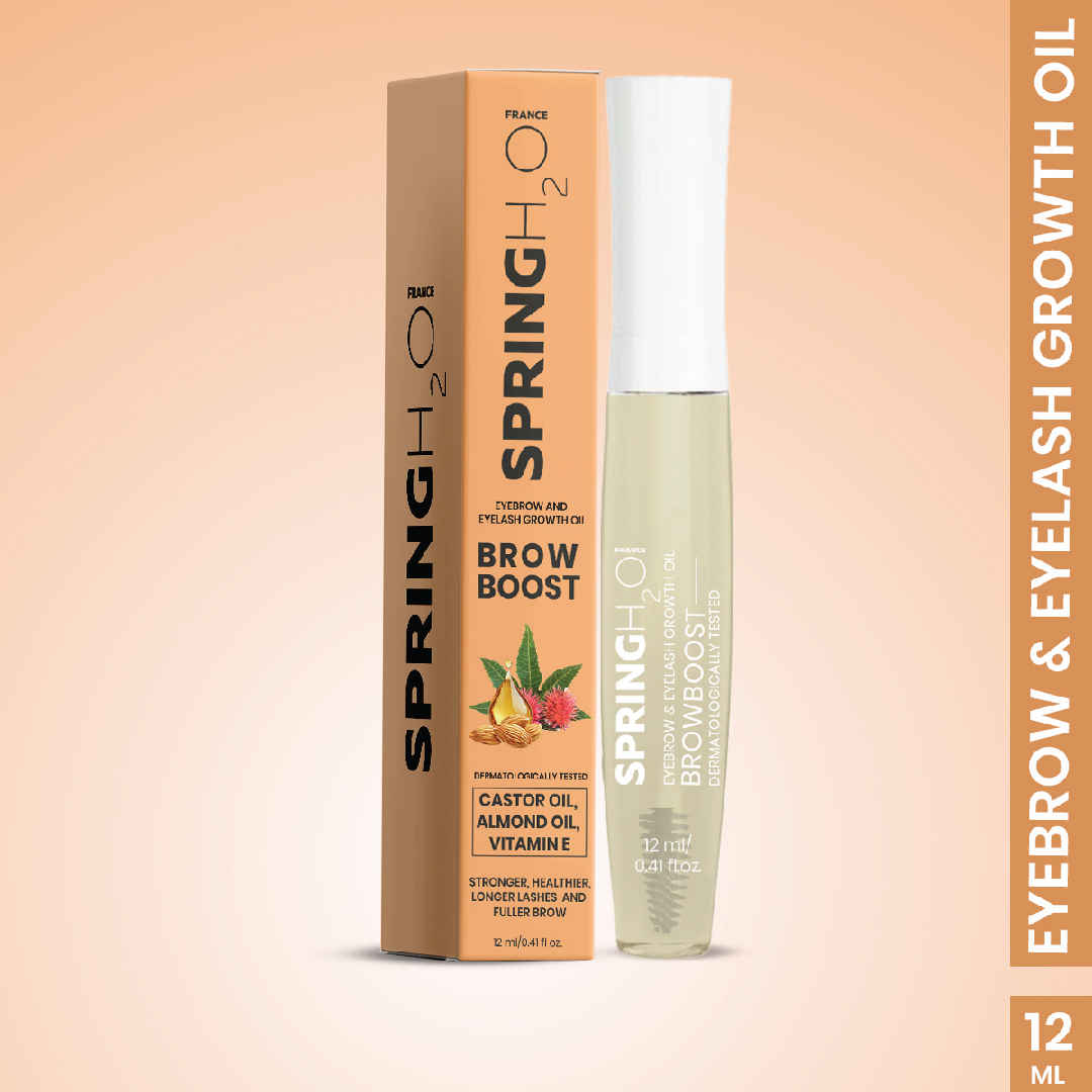 Buy SPRING H2O FRANCE BrowBoost Eyebrow & Eyelash Growth Oil, Enriched with Natural Ingredients (12 ml) - Purplle
