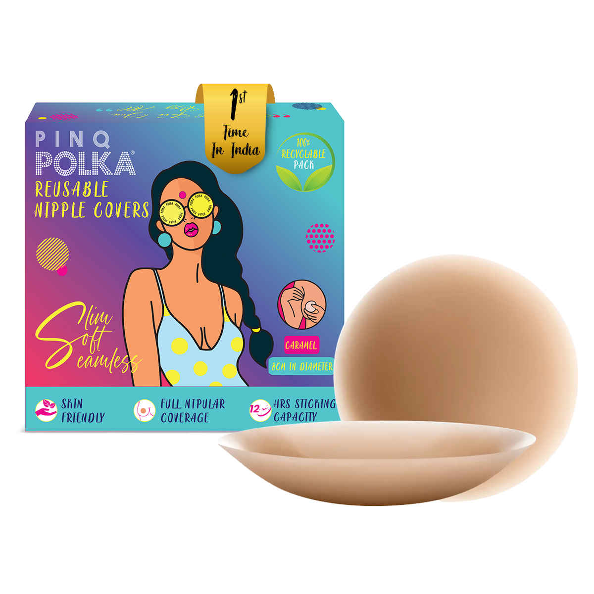 Buy PINQ POLKA Reusable Nipple Cover (Caramel-8cm) (2 Pcs) - Purplle