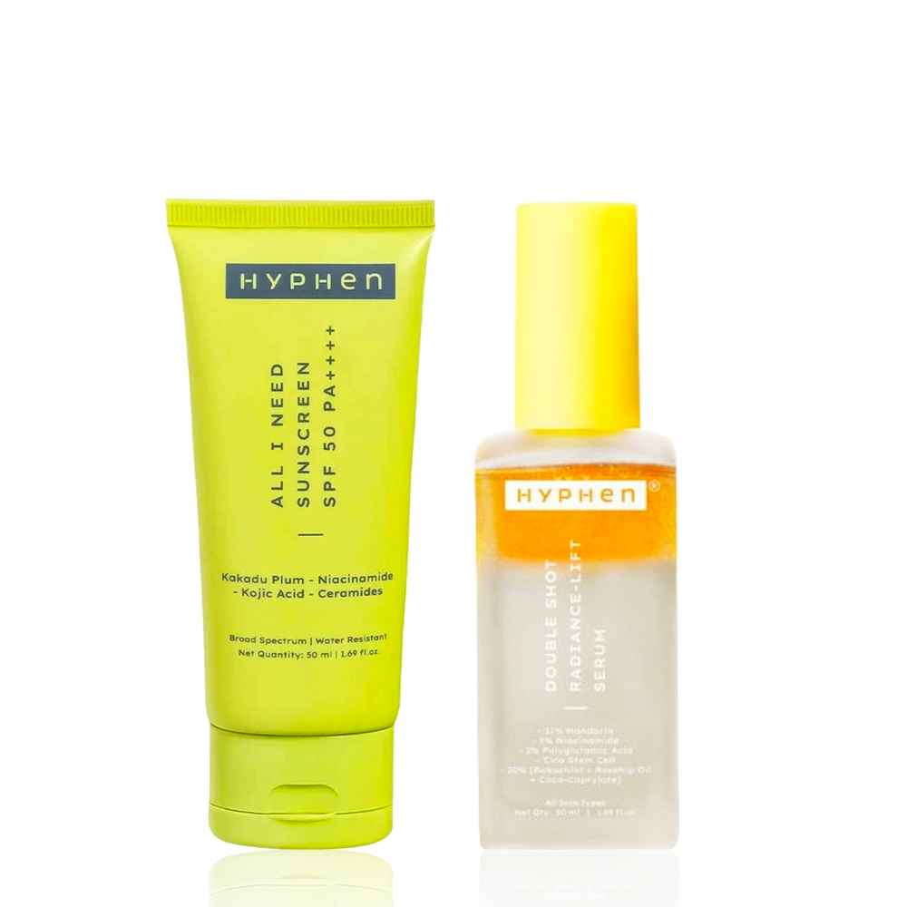 Buy Hyphen Double Shot Radinace with Sun Protection Duo (Double Shot Radiance Serum 50 ml + All I Need Sunscreen 50 ml) - Combo of 2 - Purplle
