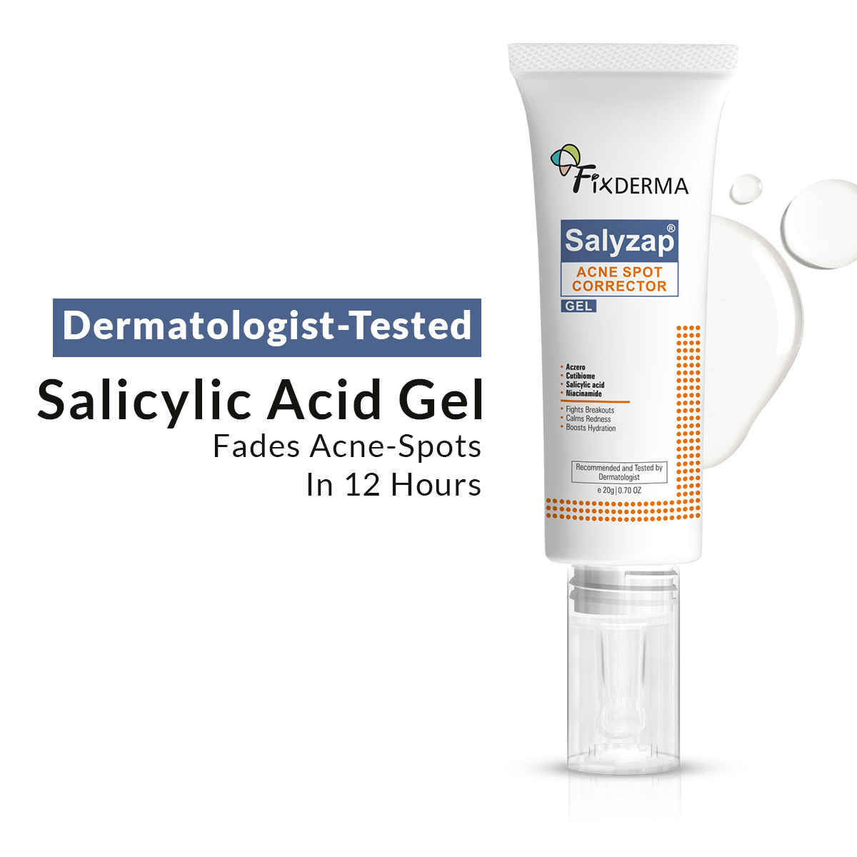 Buy Fixderma Salyzap Acne Spot Corrector Gel with Salicylic Acid & Aczero Reduce Acne Pimples 20 gm - Purplle