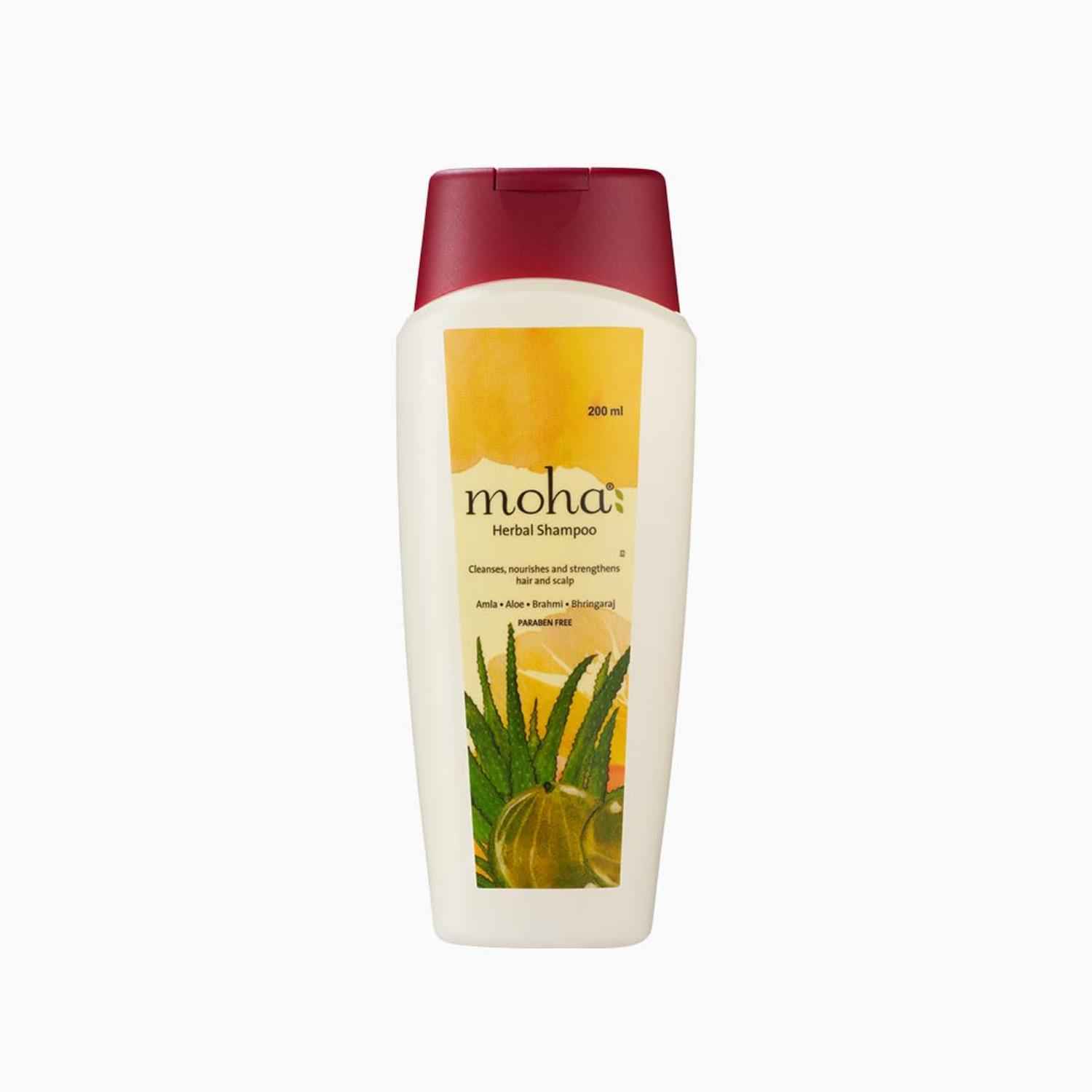 Buy Moha Herbal Shampoo Prevent Premature Graying And Strengthen Hair With Amla And Brahmi 200 ml - Purplle
