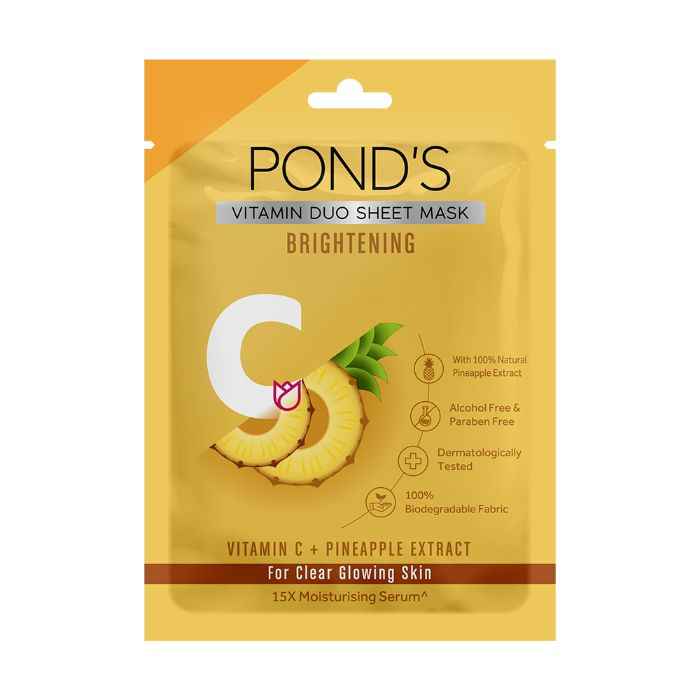Buy POND'S Vitamin C Brightening Clear Glowing Skin, 100% Natural Pineapple Sheet Mask, 25 ml - Purplle